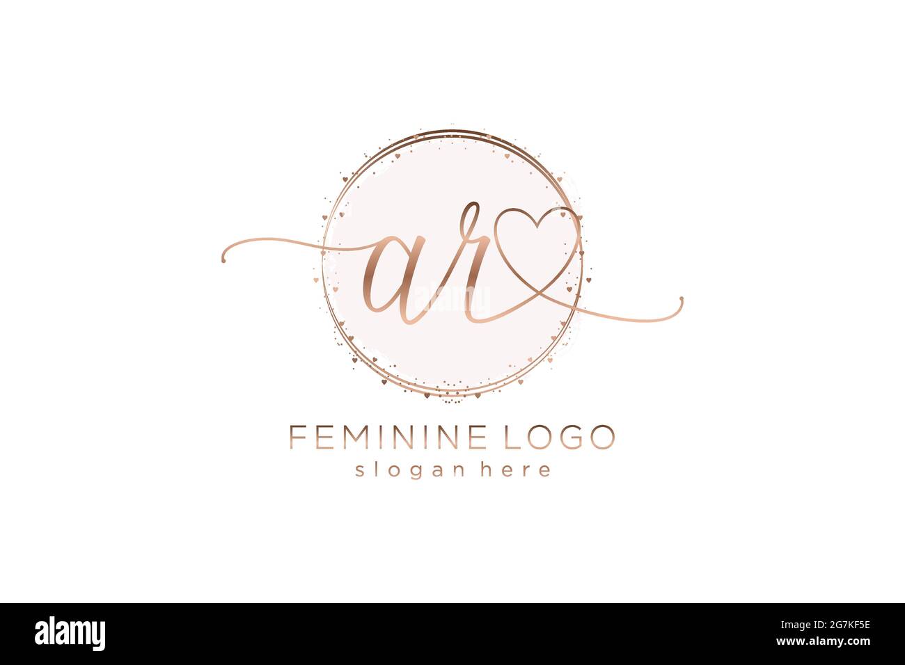AR-Handschrift-Logo mit Kreis Vorlage Vektor-Logo der ersten Hochzeit, Mode, Blumen und botanischen mit kreativen Vorlage. Stock Vektor