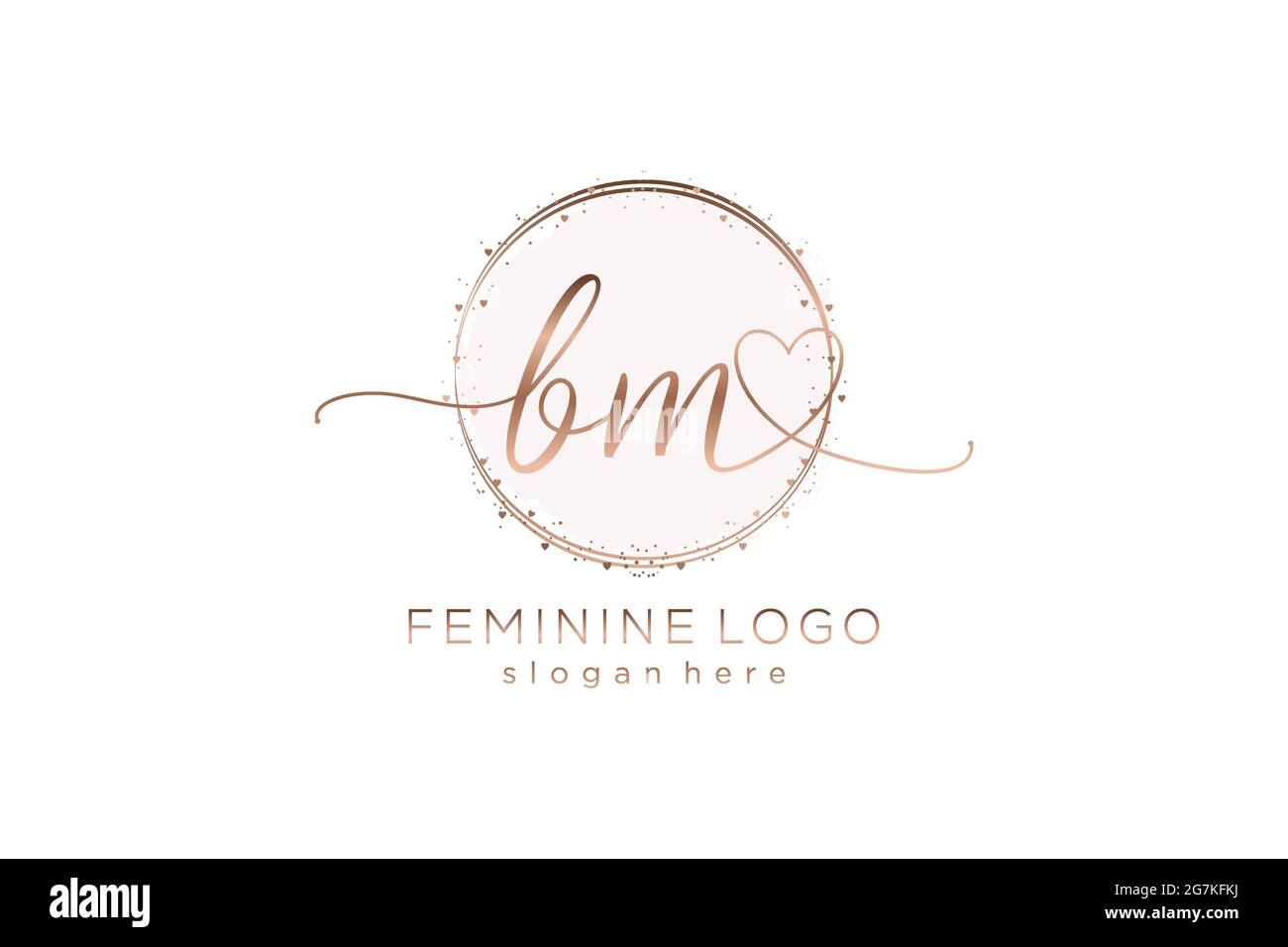 BM Handschrift Logo mit Kreis Vorlage Vektor-Logo der ersten Hochzeit, Mode, Blumen und botanischen mit kreativen Vorlage. Stock Vektor