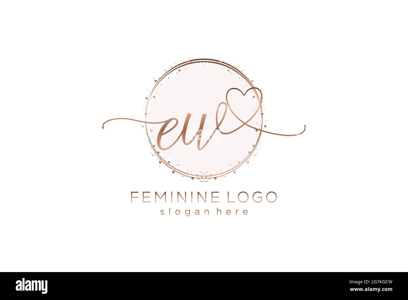 EW Handschrift Logo mit Kreis Vorlage Vektor-Logo der ersten Hochzeit, Mode, Blumen und botanische mit kreativen Vorlage. Stock Vektor