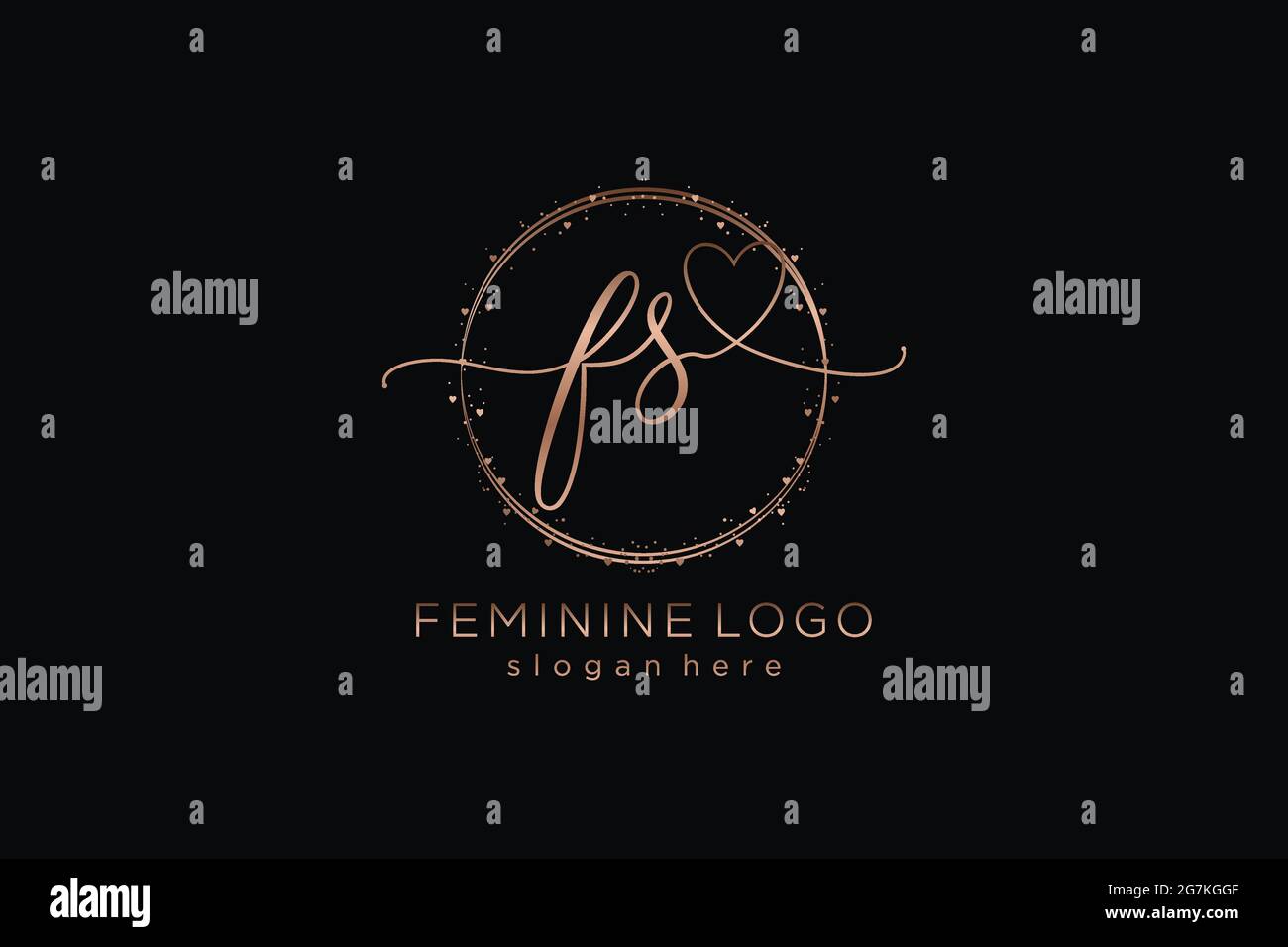 FS Handschrift-Logo mit Kreis Vorlage Vektor-Logo der ersten Hochzeit, Mode, Blumen und botanischen mit kreativen Vorlage. Stock Vektor
