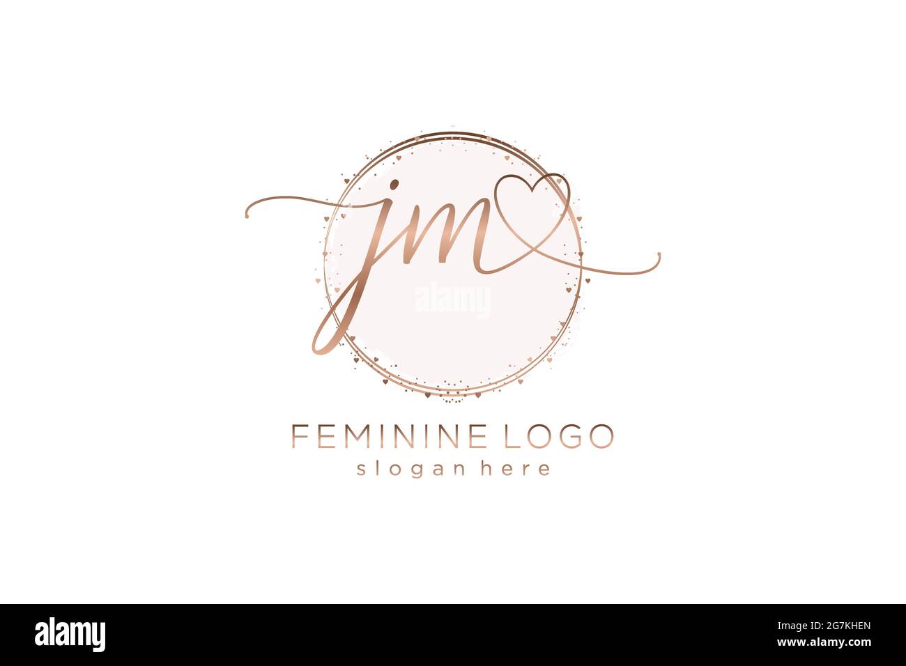 JM-Handschrift-Logo mit Kreis Vorlage Vektor-Logo der ersten Hochzeit, Mode, Blumen und botanischen mit kreativen Vorlage. Stock Vektor