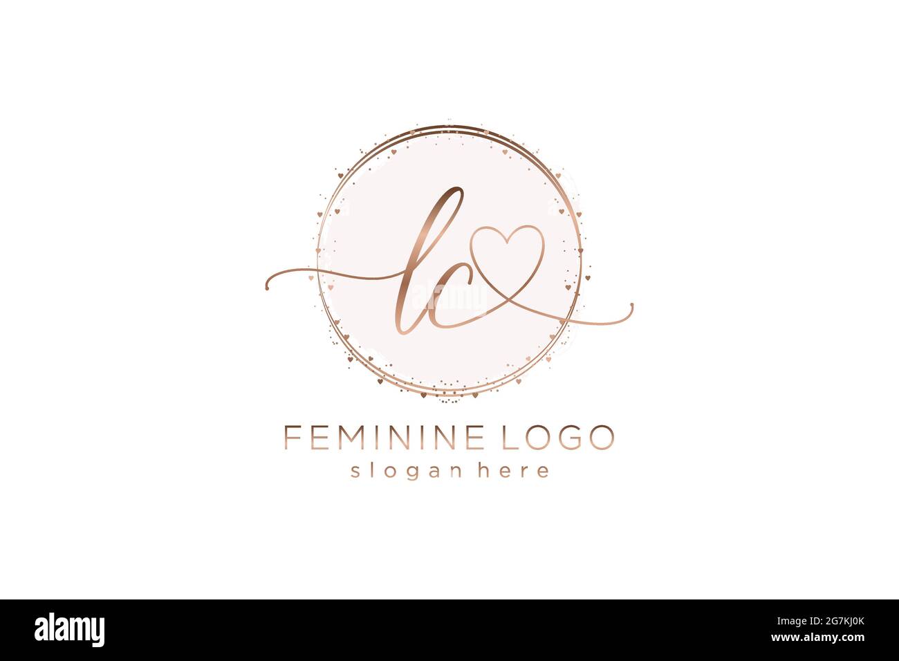 LC-Handschrift-Logo mit Kreis Vorlage Vektor-Logo der ersten Hochzeit, Mode, Blumen und botanischen mit kreativen Vorlage. Stock Vektor