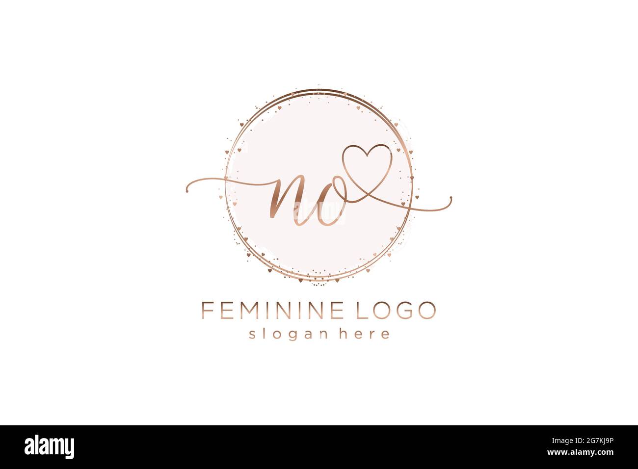 KEIN handschriftliches Logo mit Kreisvorlage Vektor-Logo der ersten Hochzeit, Mode, Blumen und botanischen mit kreativen Vorlage. Stock Vektor