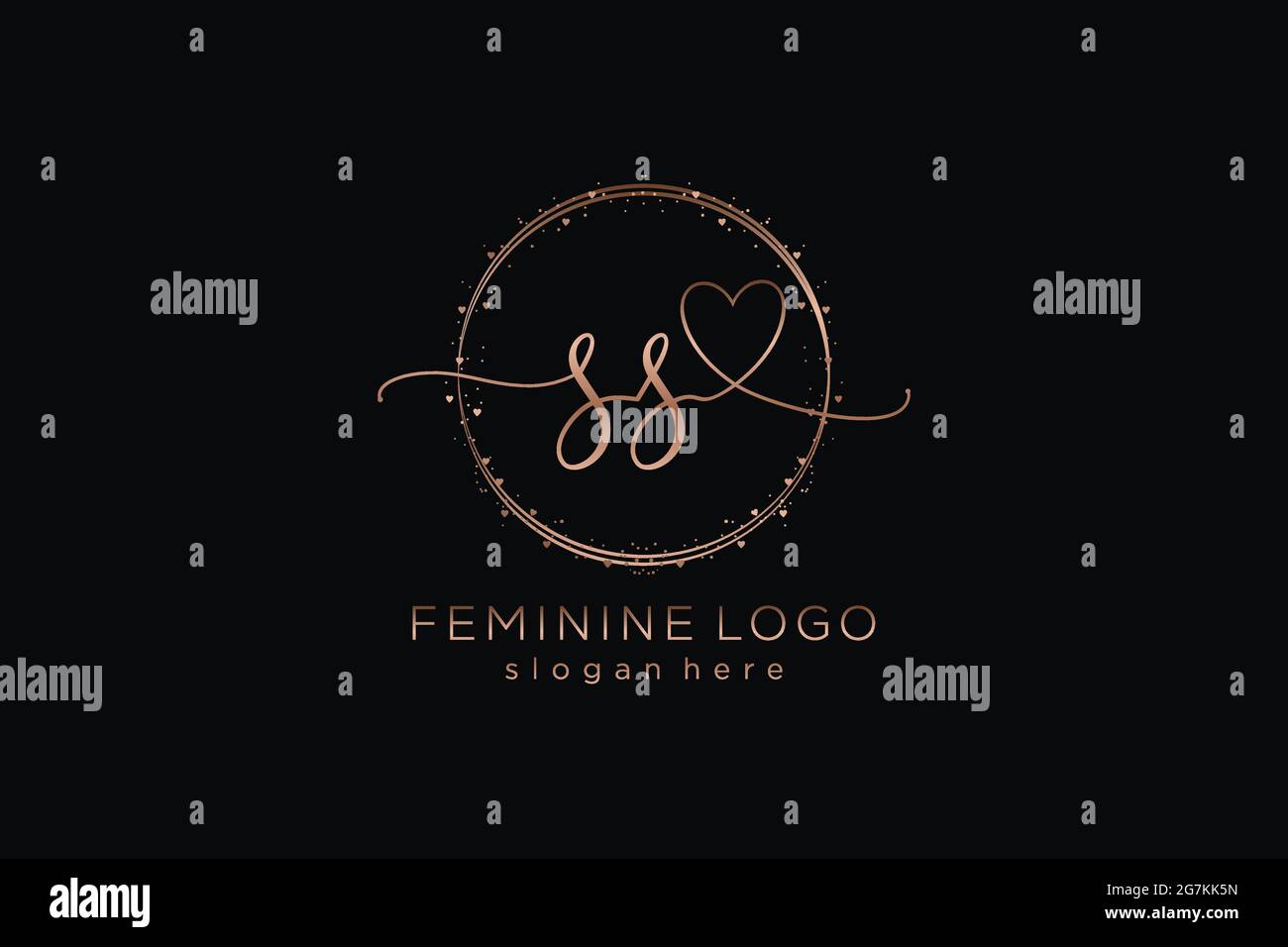 SS-Handschrift-Logo mit Kreis Vorlage Vektor-Logo der ersten Hochzeit, Mode, Blumen und botanischen mit kreativen Vorlage. Stock Vektor