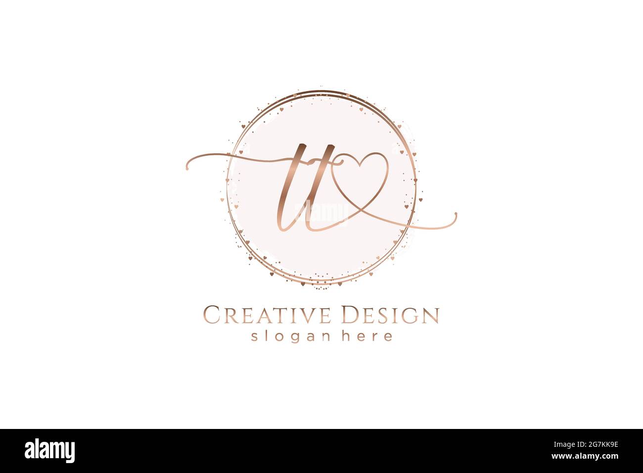 TT-Handschrift-Logo mit Kreis Vorlage Vektor-Logo der ersten Hochzeit, Mode, Blumen und botanischen mit kreativen Vorlage. Stock Vektor