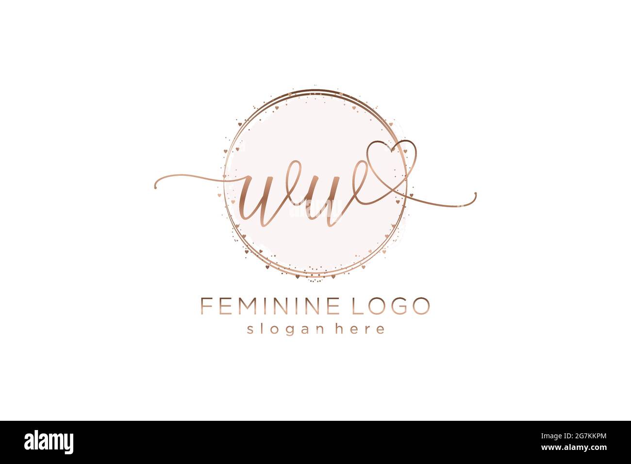 WW-Handschrift-Logo mit Kreis Vorlage Vektor-Logo der ersten Hochzeit, Mode, Blumen und botanischen mit kreativen Vorlage. Stock Vektor