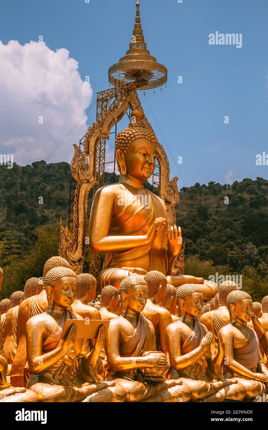 Phuttha Utthayan Makha Bucha Anusorn, Buddhism Memorial Park in Nakhon Nayok, Thailand Stockfoto