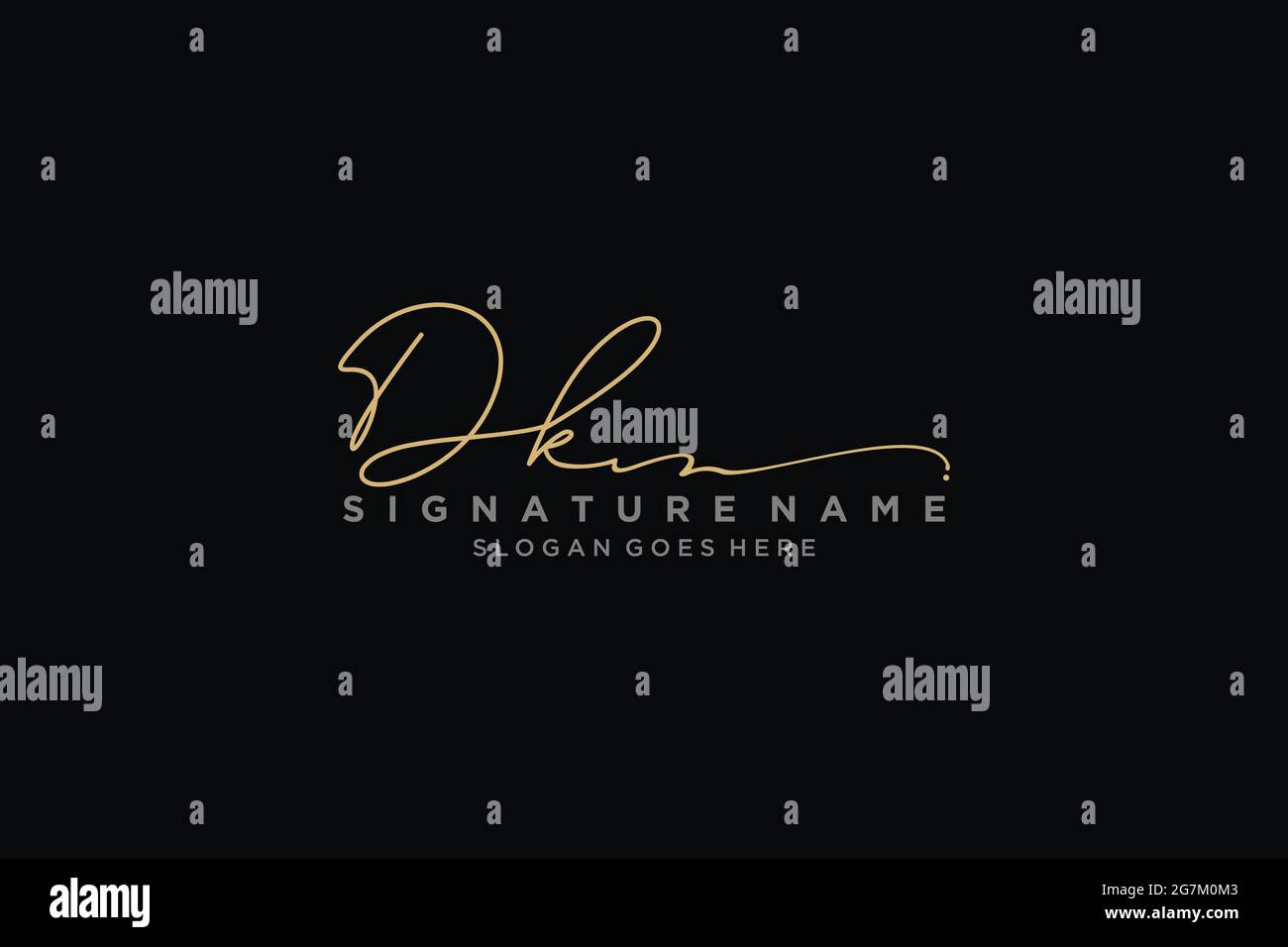DK Letter Signature Logo Vorlage Elegantes Design Logo Zeichen Symbol Vorlage Vektor-Symbol Stock Vektor