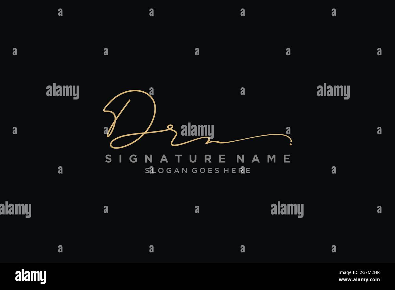 DR Brief Unterschrift Logo Vorlage Elegantes Design Logo Zeichen Symbol Vorlage Vektor-Symbol Stock Vektor