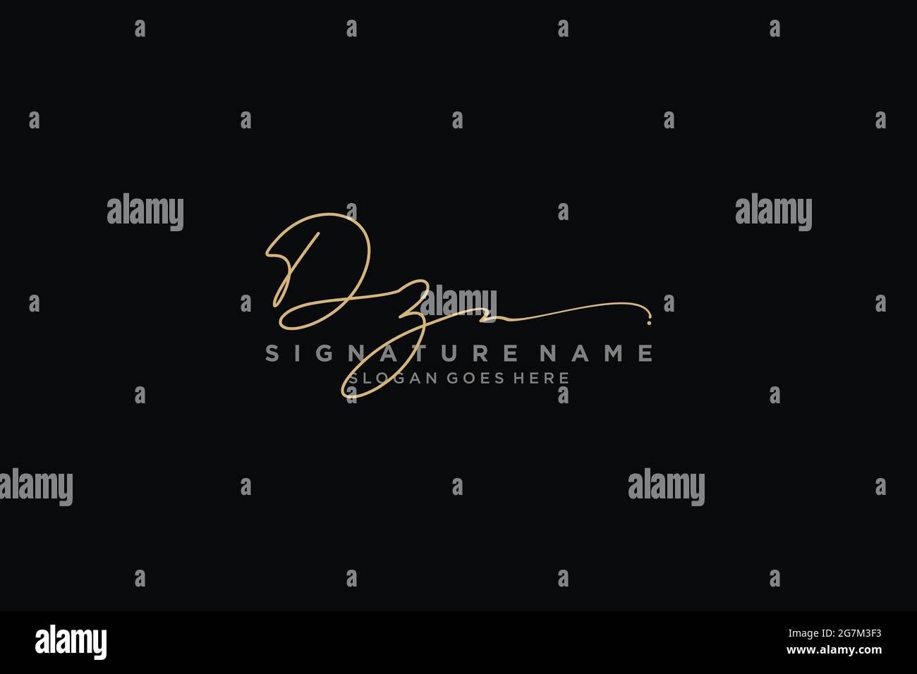 DZ Buchstabe Unterschrift Logo Vorlage Elegantes Design Logo Zeichen Symbol Vorlage Vektor-Symbol Stock Vektor