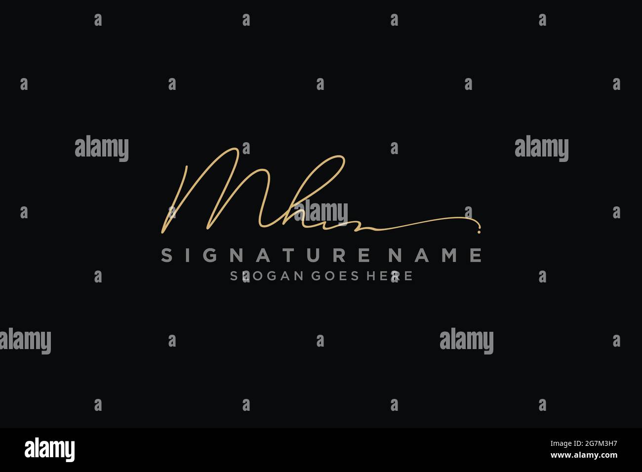 MH Letter Signature Logo Vorlage Elegantes Design Logo Zeichen Symbol Vorlage Vektor-Symbol Stock Vektor