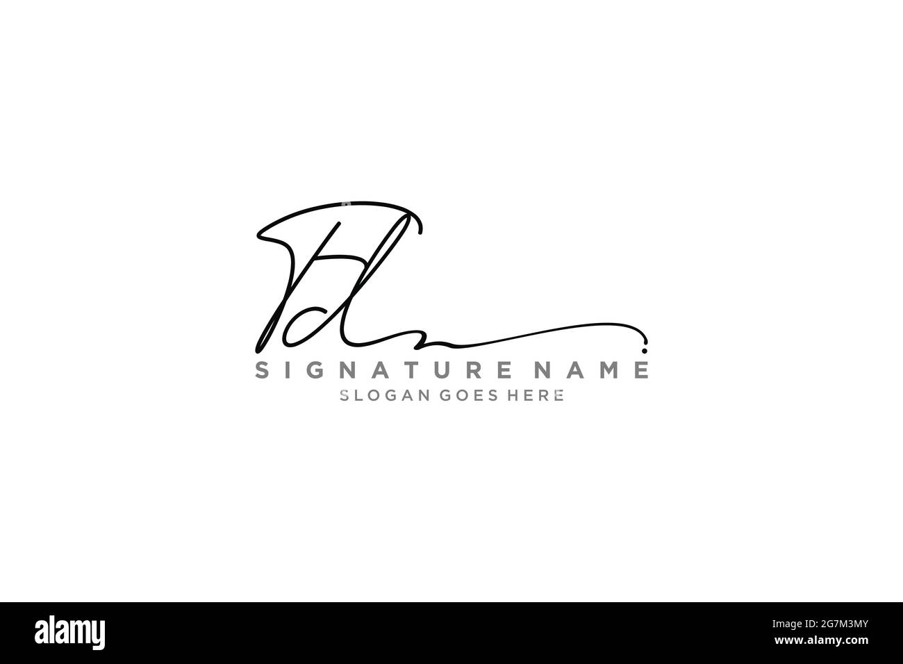FD Buchstabe Unterschrift Logo Vorlage Elegantes Design Logo Zeichen Symbol Vorlage Vektor-Symbol Stock Vektor