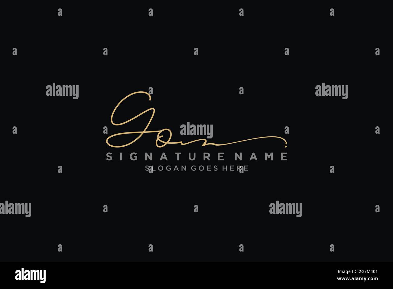 GO Letter Unterschrift Logo Vorlage Elegantes Design Logo Zeichen Symbol Vorlage Vektor-Symbol Stock Vektor