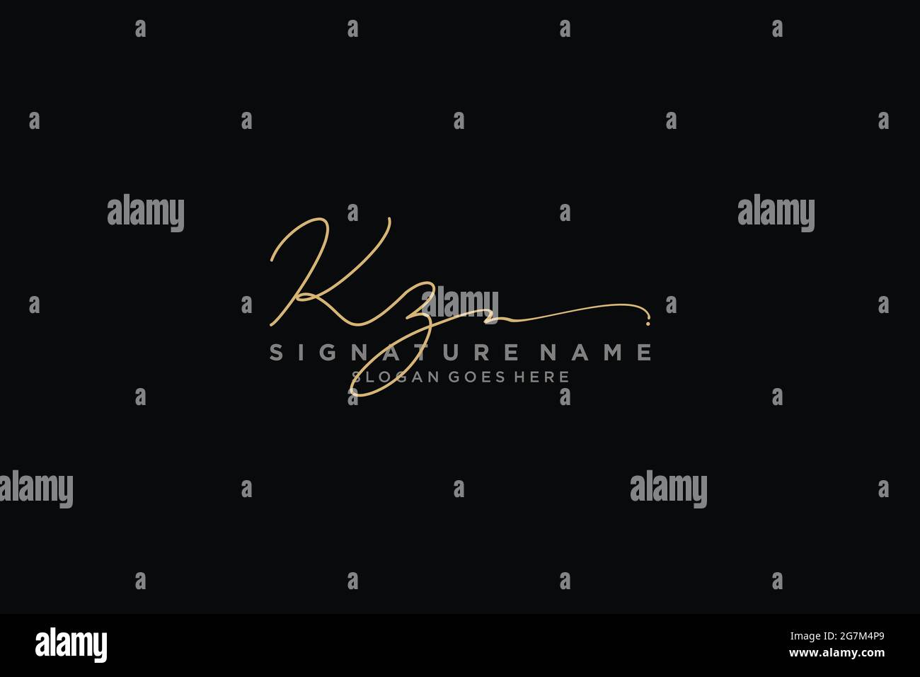 KZ Buchstabe Unterschrift Logo Vorlage Elegantes Design Logo Zeichen Symbol Vorlage Vektor-Symbol Stock Vektor