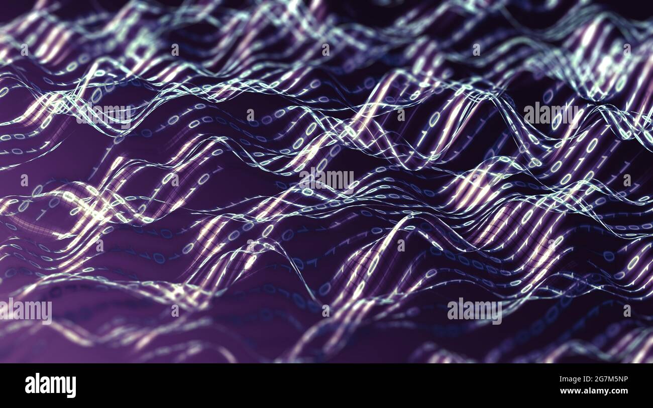 Matrix und binäre Sprache abstrakter Hintergrund.Technologie und Computer-Grafik-Konzept.Binärcode close up Design.3d-Illustration Stockfoto