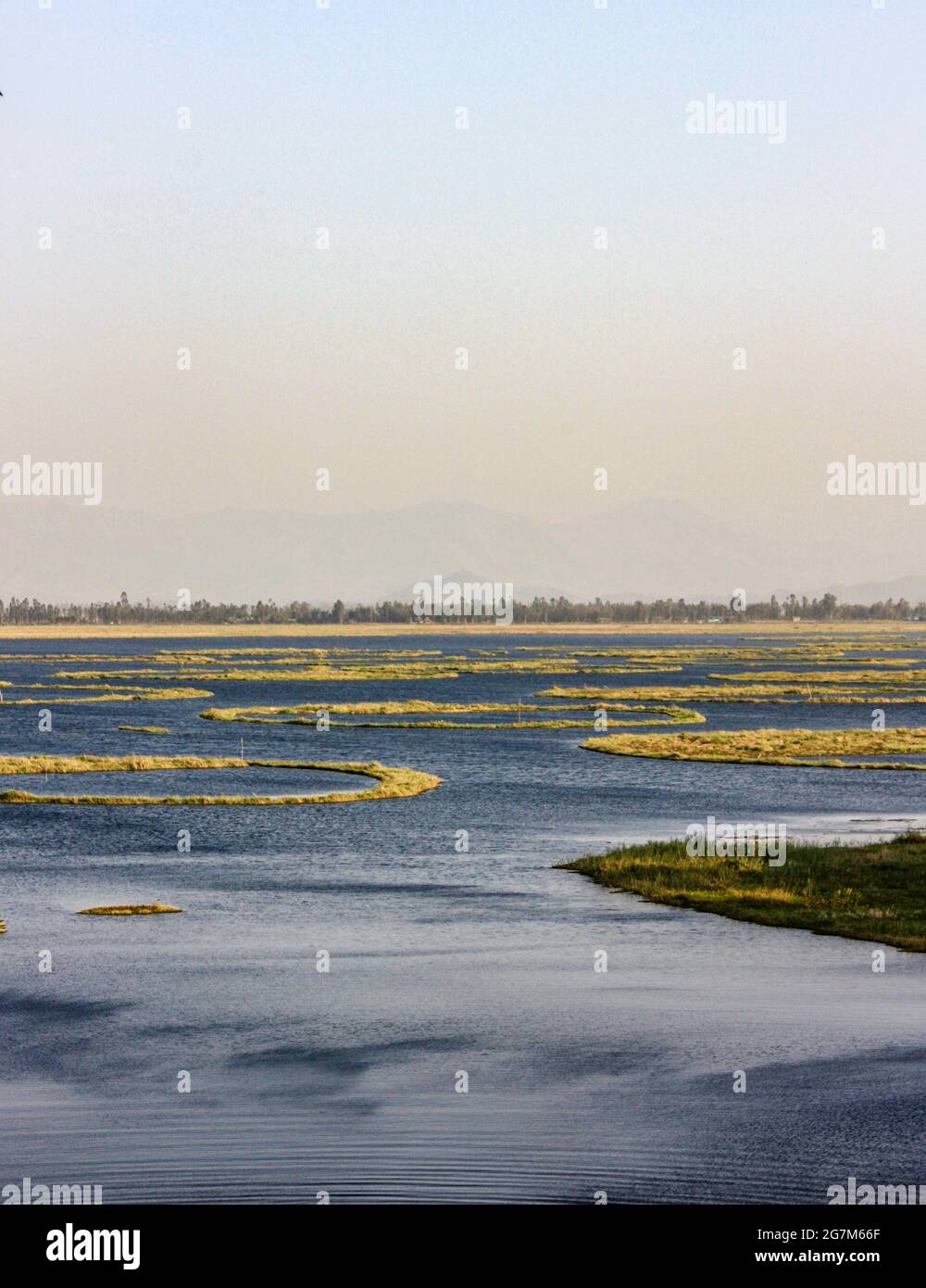 Schöne Aufnahme des Loktak Sees in Indien Stockfoto