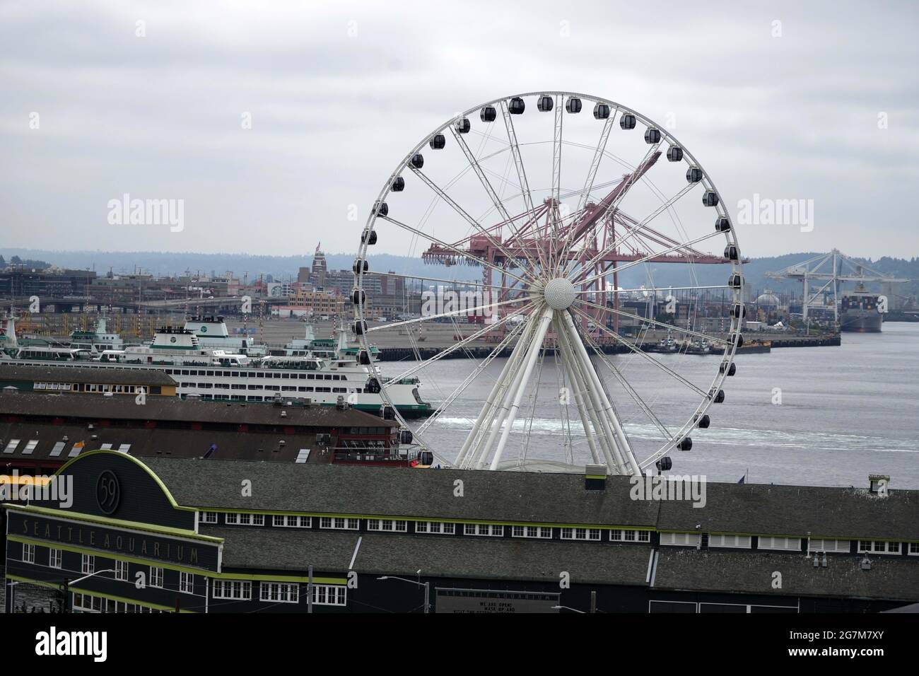 Das große Rad, Mittwoch, 15. Juli 2021, in Seattle. Stockfoto
