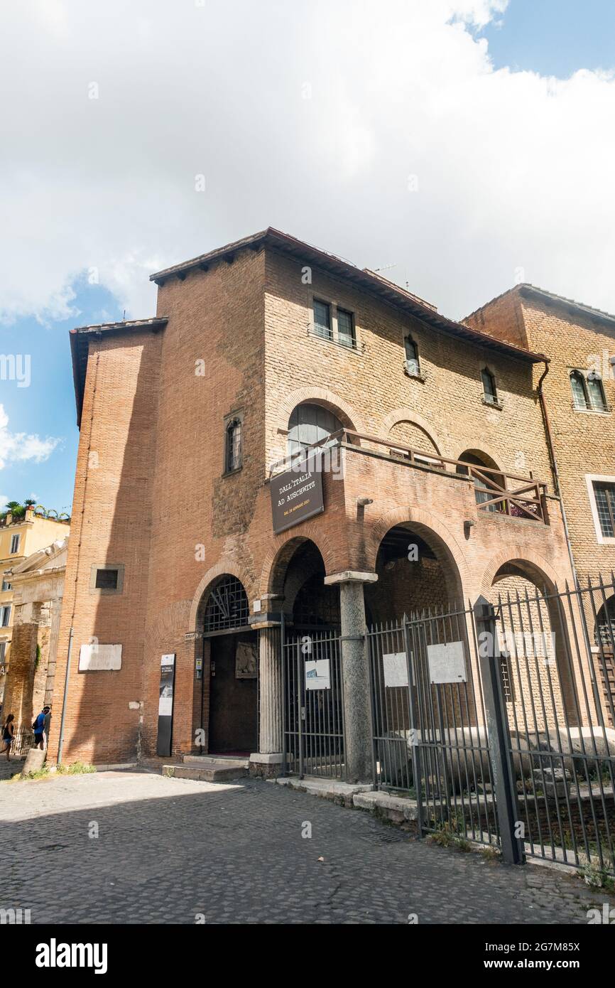 Rom, Italien - Juli 2021 : Holocaust-Museum im Jüdischen Ghetto Stockfoto