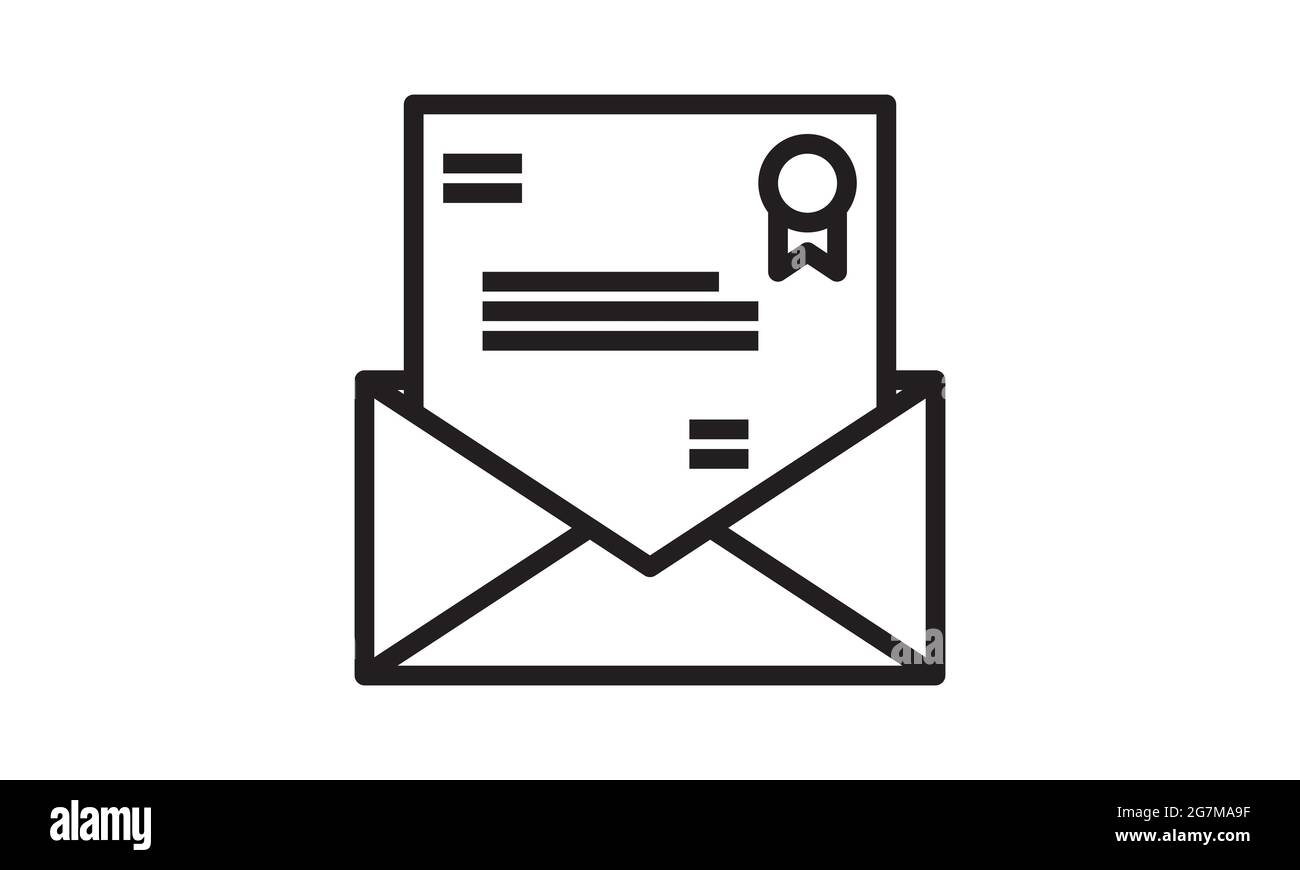 E-Mail-Symbol auf weißem Hintergrund isoliert. E-Mail-Symbol im trendigen Design-Stil. Stock Vektor