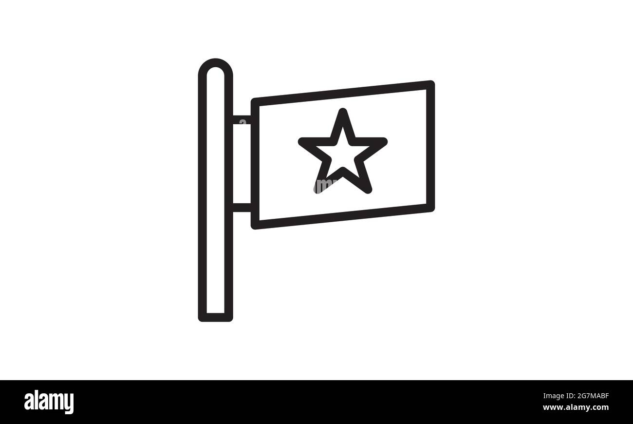 Umriss politischen Flag Symbol isoliert schwarzen einfachen Vektor-Bild Stock Vektor