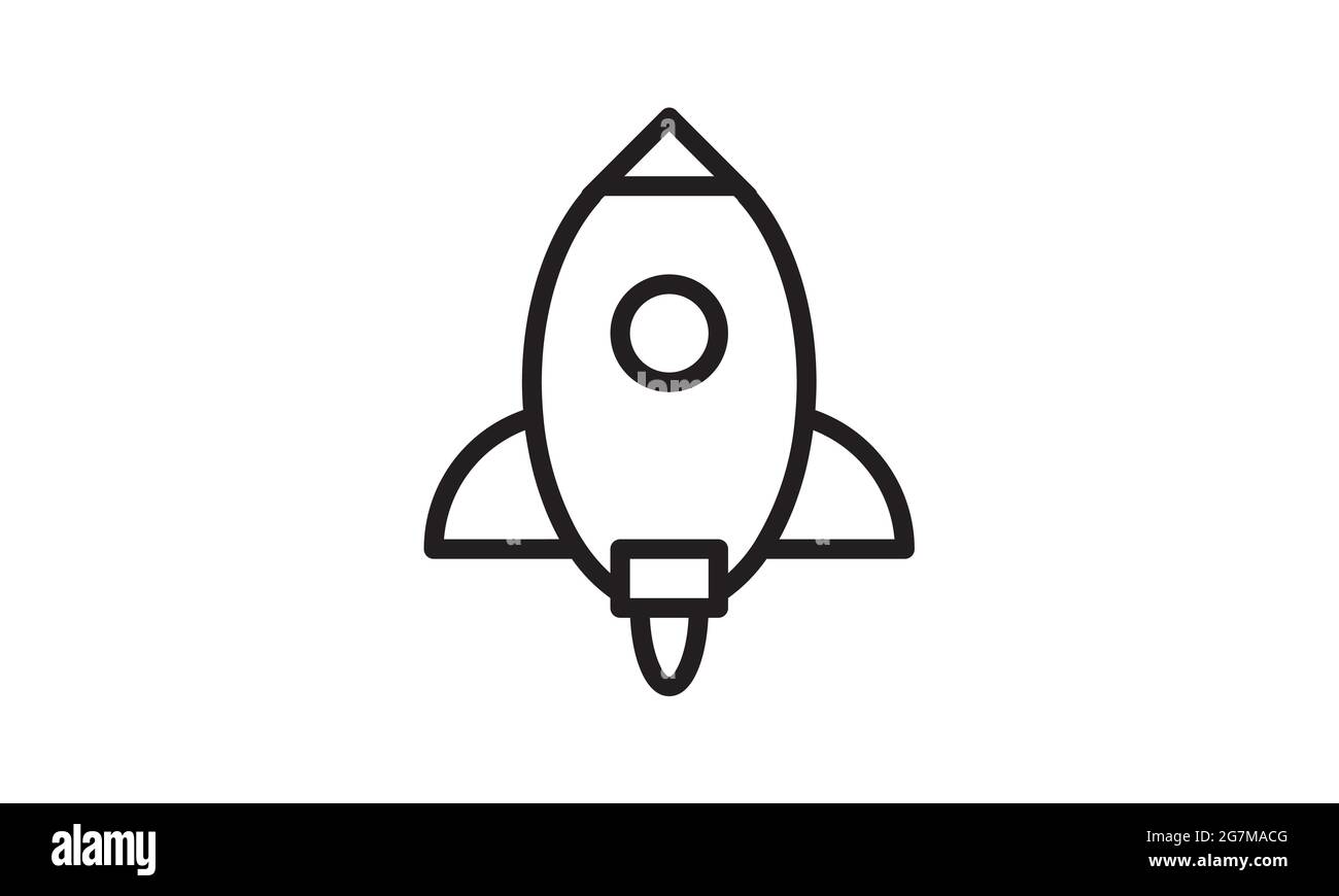 Raketensymbole aus der Weltraumsammlung. Dünne Linie Rakete Umriss Symbol Vektor Illustration. Lineares Symbol für die Verwendung in Web- und mobilen Apps, Logo. Stock Vektor