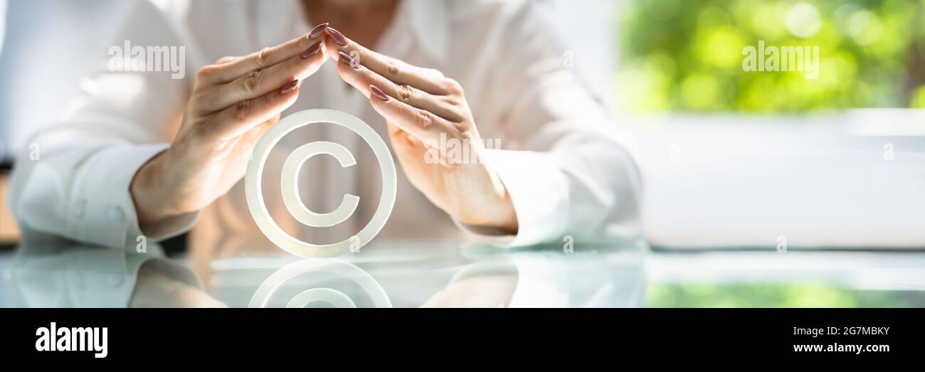 Copyright Symbol Schutzschild. Marke Und Logo Registrieren Stockfoto