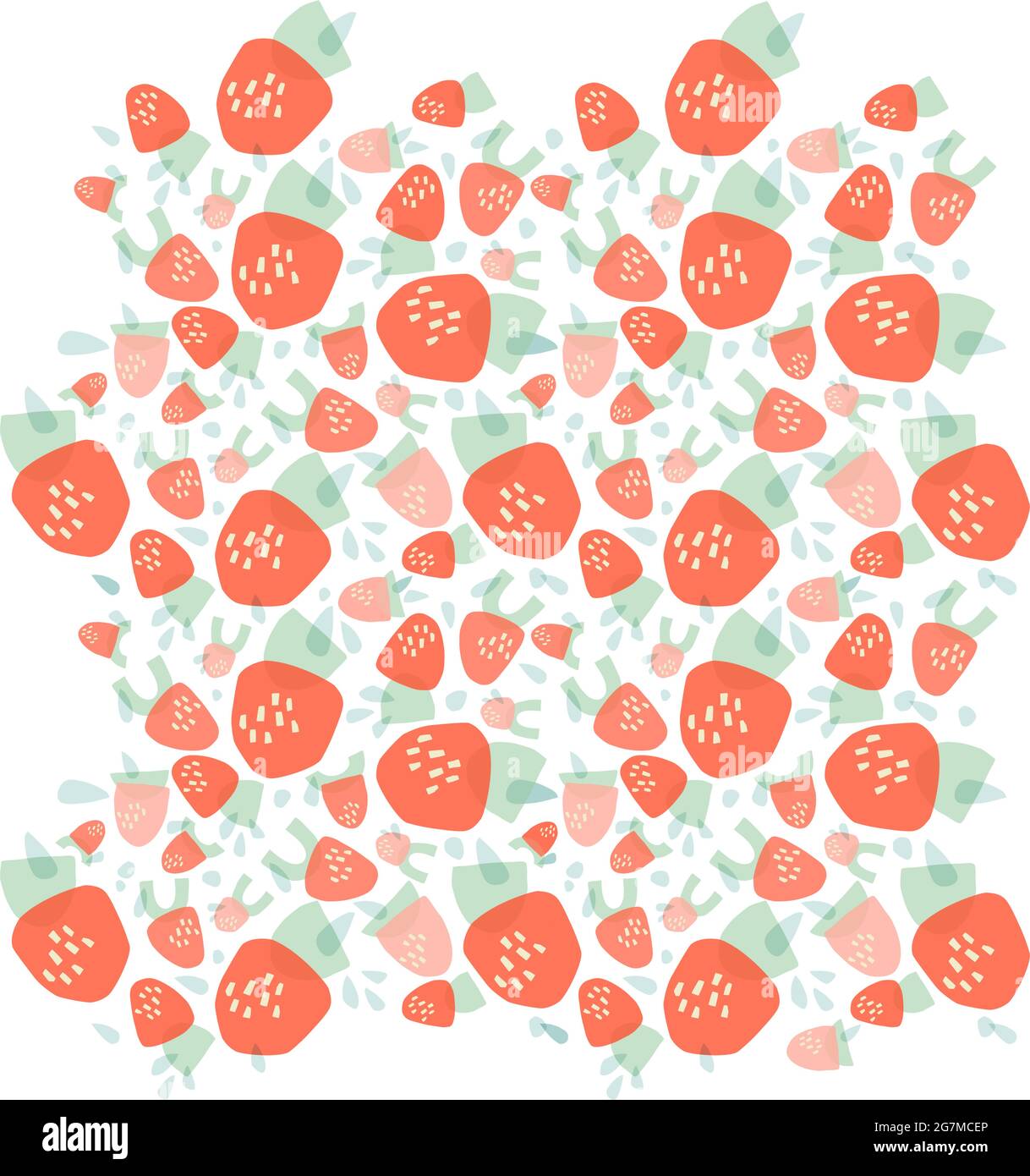 Erdbeeren aus geometrischen Formen. Helles Sommerdesign für Print, Poster, Postkarte Stock Vektor