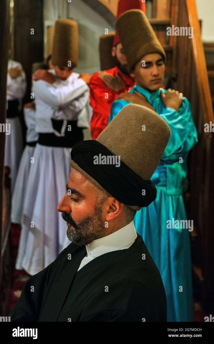 Tanzenden Derwische, karabas-i-Veli, Kultur Merkezi, Bursa, Türkei Stockfoto