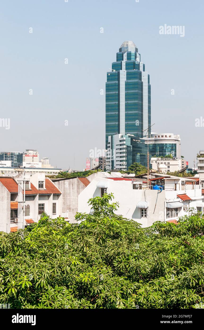 Immobiliengebäude in der Stadt Bangkok in Thailand in Südostasien. Stockfoto