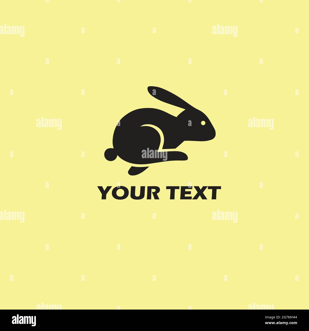 Vorlage Für Rabbit-Logo. Einfaches Design Retro Vektor Illustration Stock Vektor