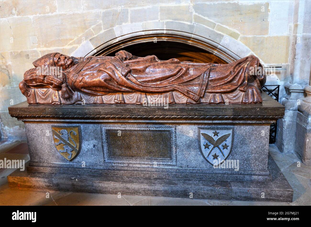 Bamberg, Deutschland: Innenraum des Bamberger Doms, ein spätromanisches Gebäude mit vier Türmen Stockfoto