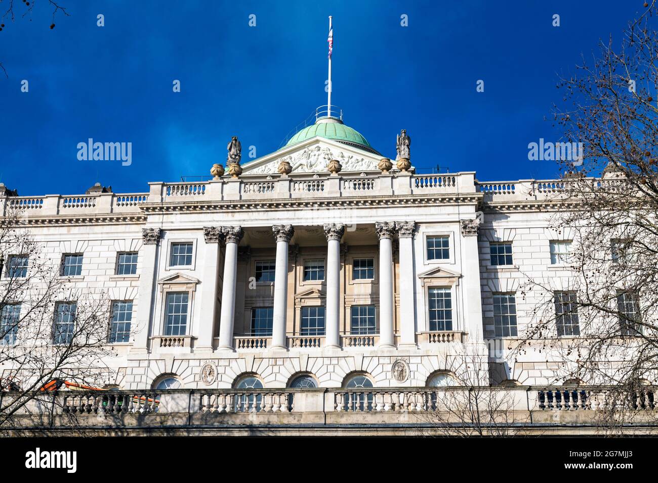 Nahaufnahme des Somerset House, Temple, London, Großbritannien Stockfoto