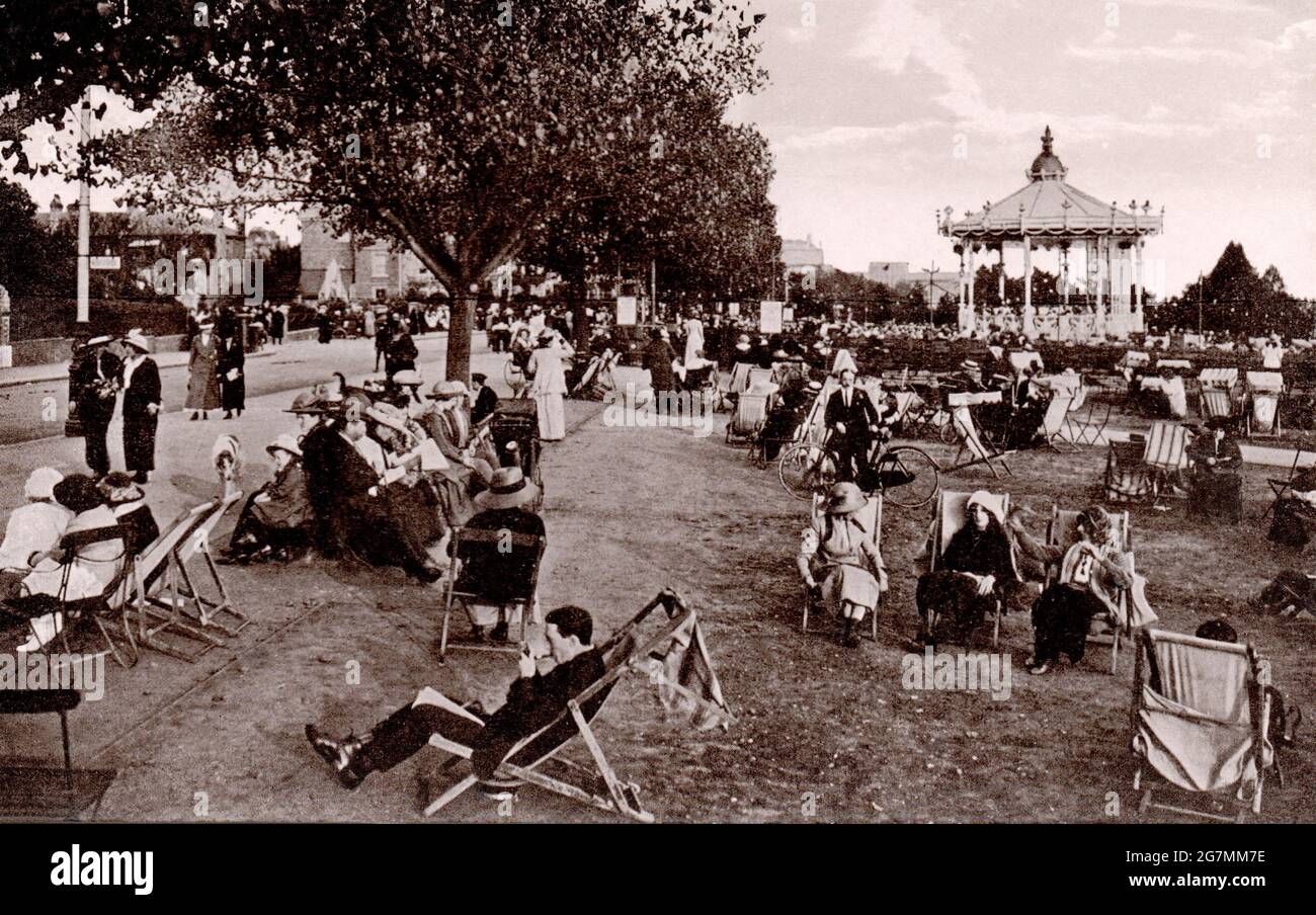 Bandstand und Promenade southend auf dem Meer Stockfoto