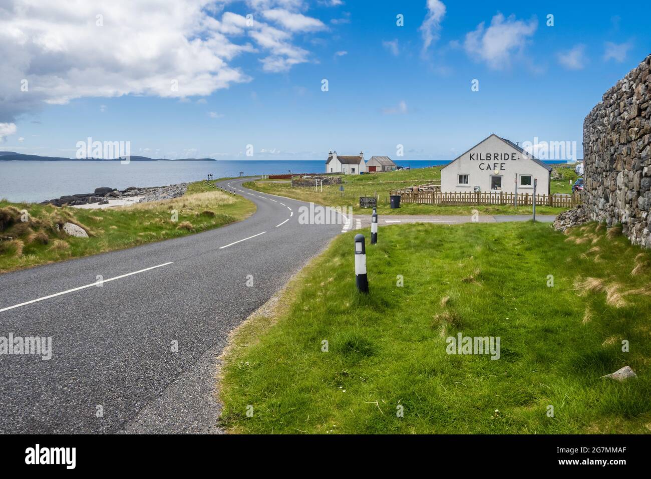 18.05.21 Eriskasy, Äußere Hebriden, Schottland, Großbritannien auf dem Hebriden Weg neben dem Strand und der Uferlinie zwischen Eriskay und West kilbride auf so Stockfoto