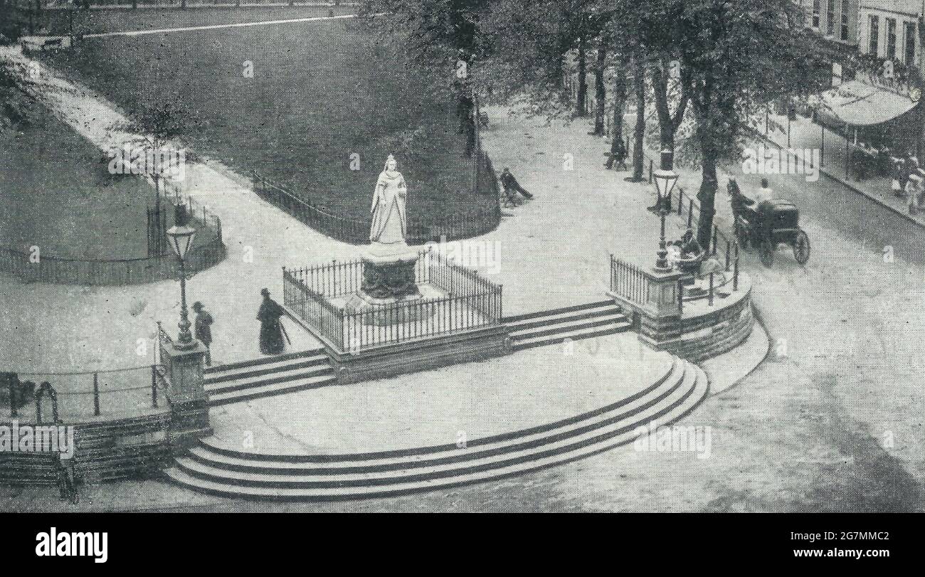 Collage grün & victoria Statue Bristol 1904. Stockfoto