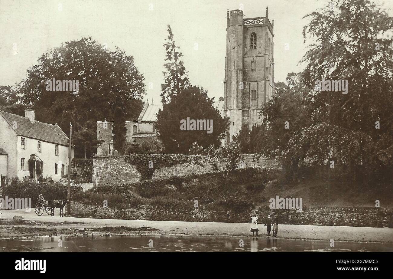 Vintage Postkartenbild von Compton Martin 1913 Stockfoto