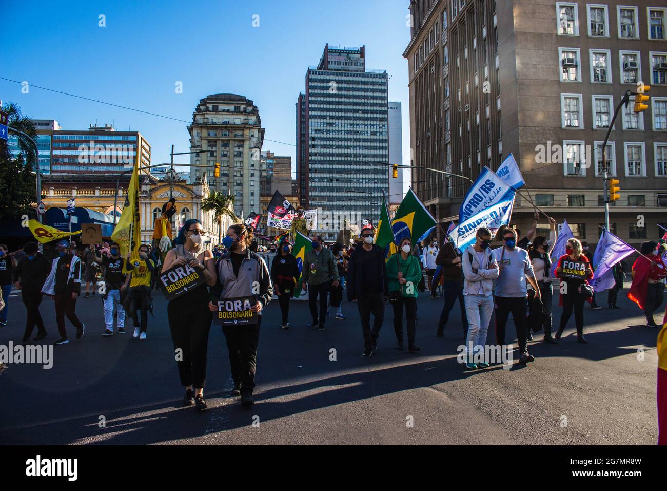 Protest „Fora Bolsonaro“ 3J. Porto-Bucht, Brasilien Stockfoto