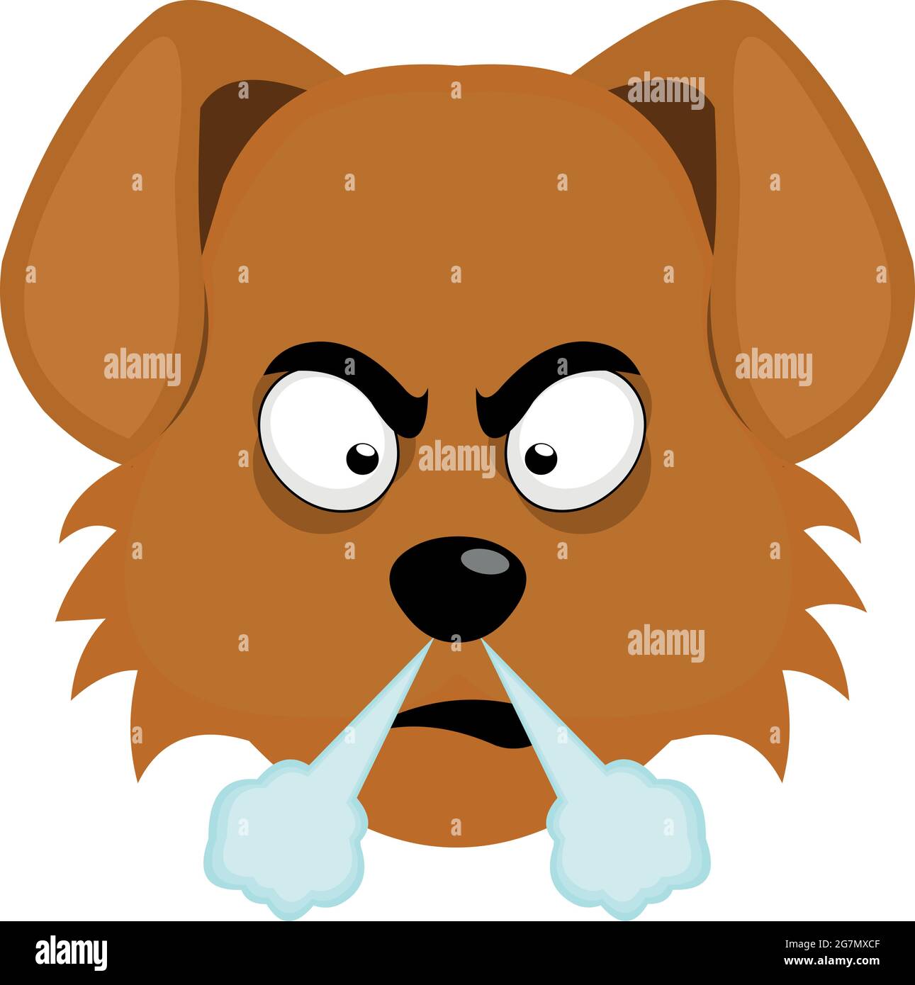 Vektor-Emoticon Illustration eines Cartoon-Hundes Gesicht mit einem wütenden Ausdruck und fumming Stock Vektor