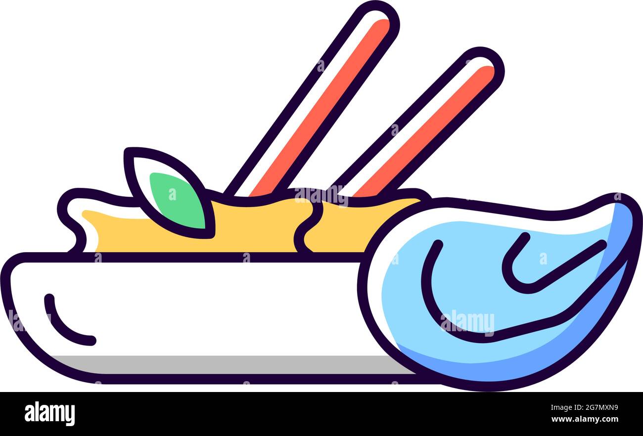 Oyster Omelet RGB-Farbsymbol. Stock Vektor