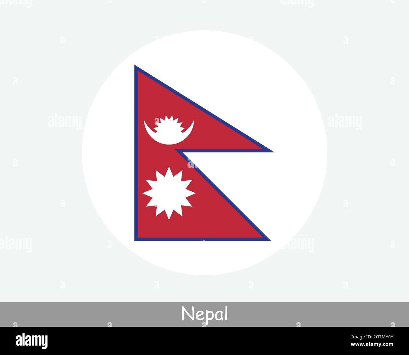 Nepal Runde Kreisflagge. Nepalesisches Symbol Für Kreisförmige Schaltfläche Mit Nepalesischem Banner. EPS-Vektor Stock Vektor