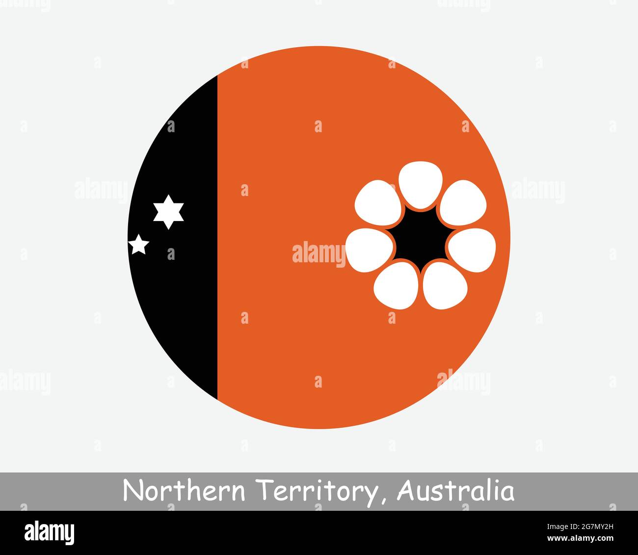 Northern Territory Australien Round Circle Flagge. NT Australian Territory – Symbol für kreisförmige Schaltflächen. EPS-Vektor Stock Vektor