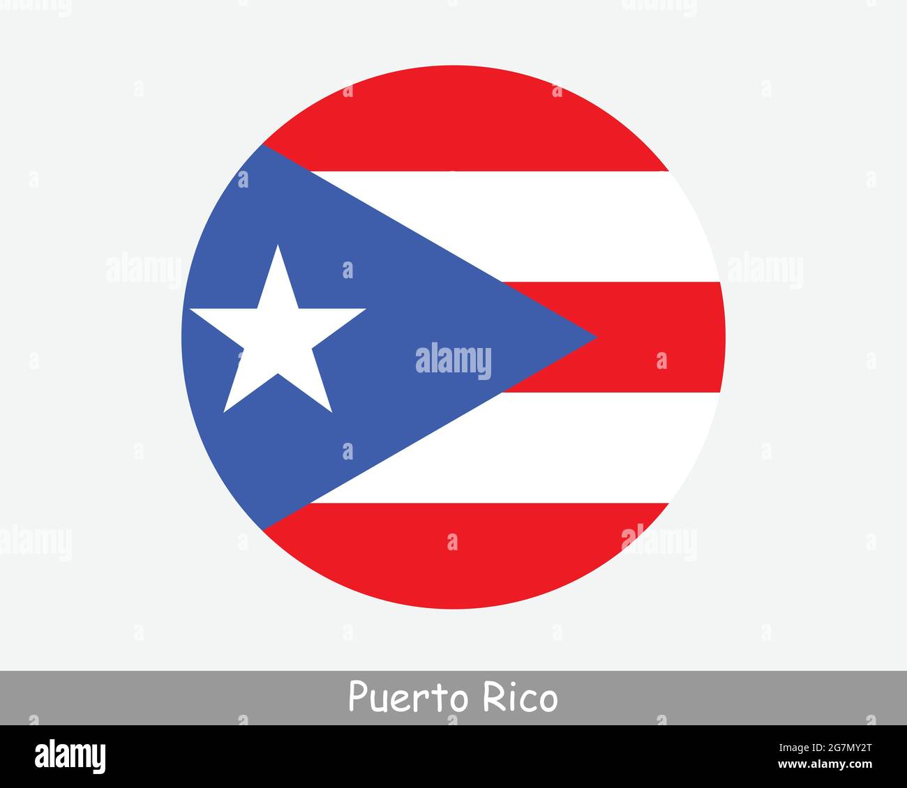 Flagge Des Runden Kreises Von Puerto Rico. Puerto Rican – Symbol Für Kreisförmige Schaltfläche. EPS-Vektor Stock Vektor