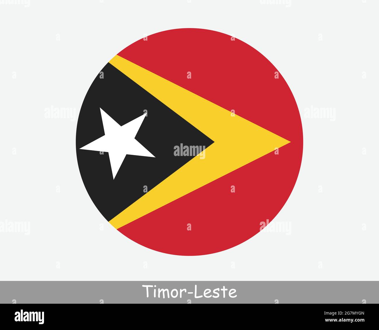 Osttimor Runder Kreis Flagge. Symbol Für Kreisförmige Schaltfläche „Timor-Leste“. EPS-Vektor Stock Vektor