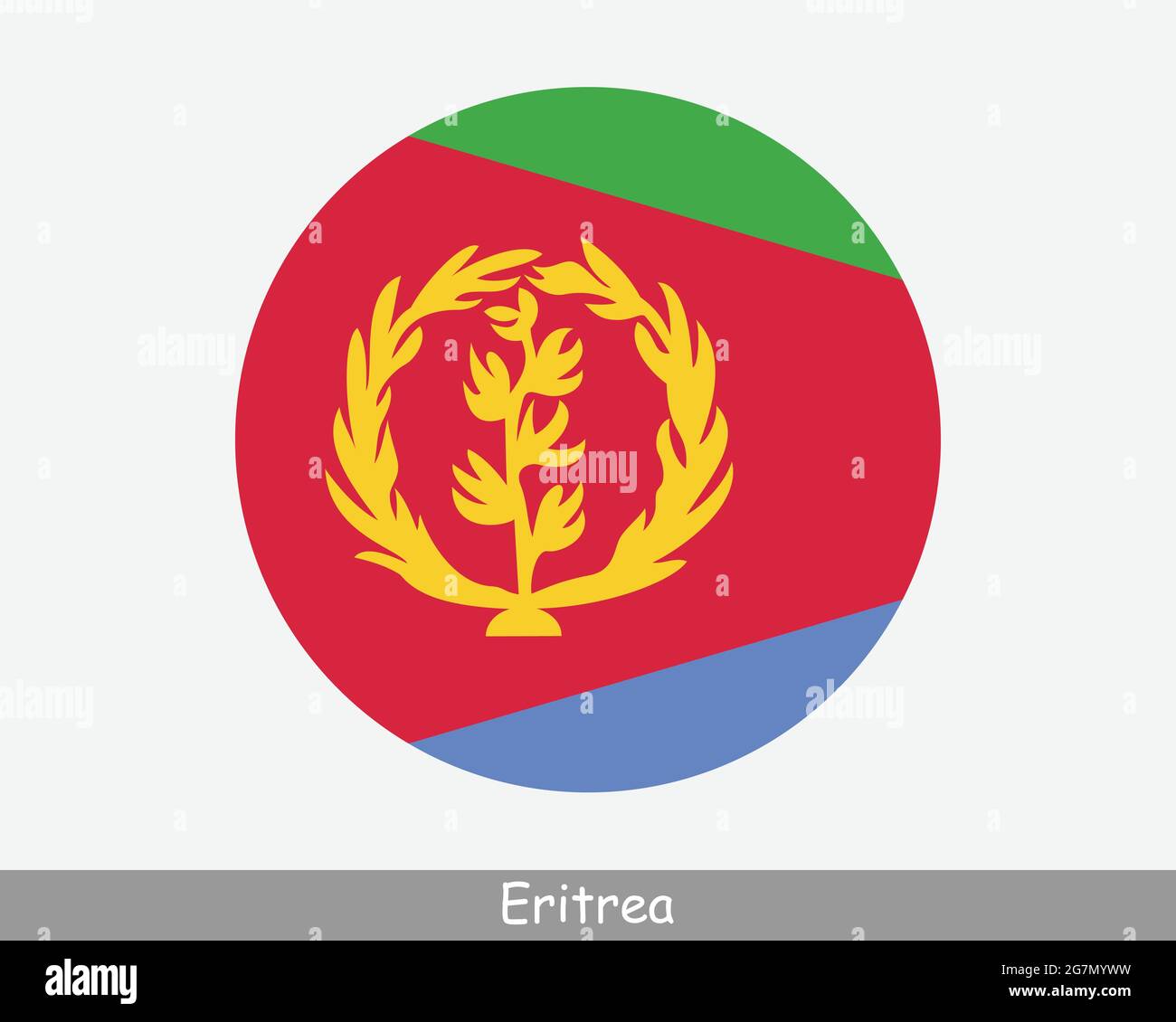 Flagge Des Eritrea Rundkreises. Eritreische Kreisförmige Schaltfläche Banner-Symbol. EPS-Vektor Stock Vektor