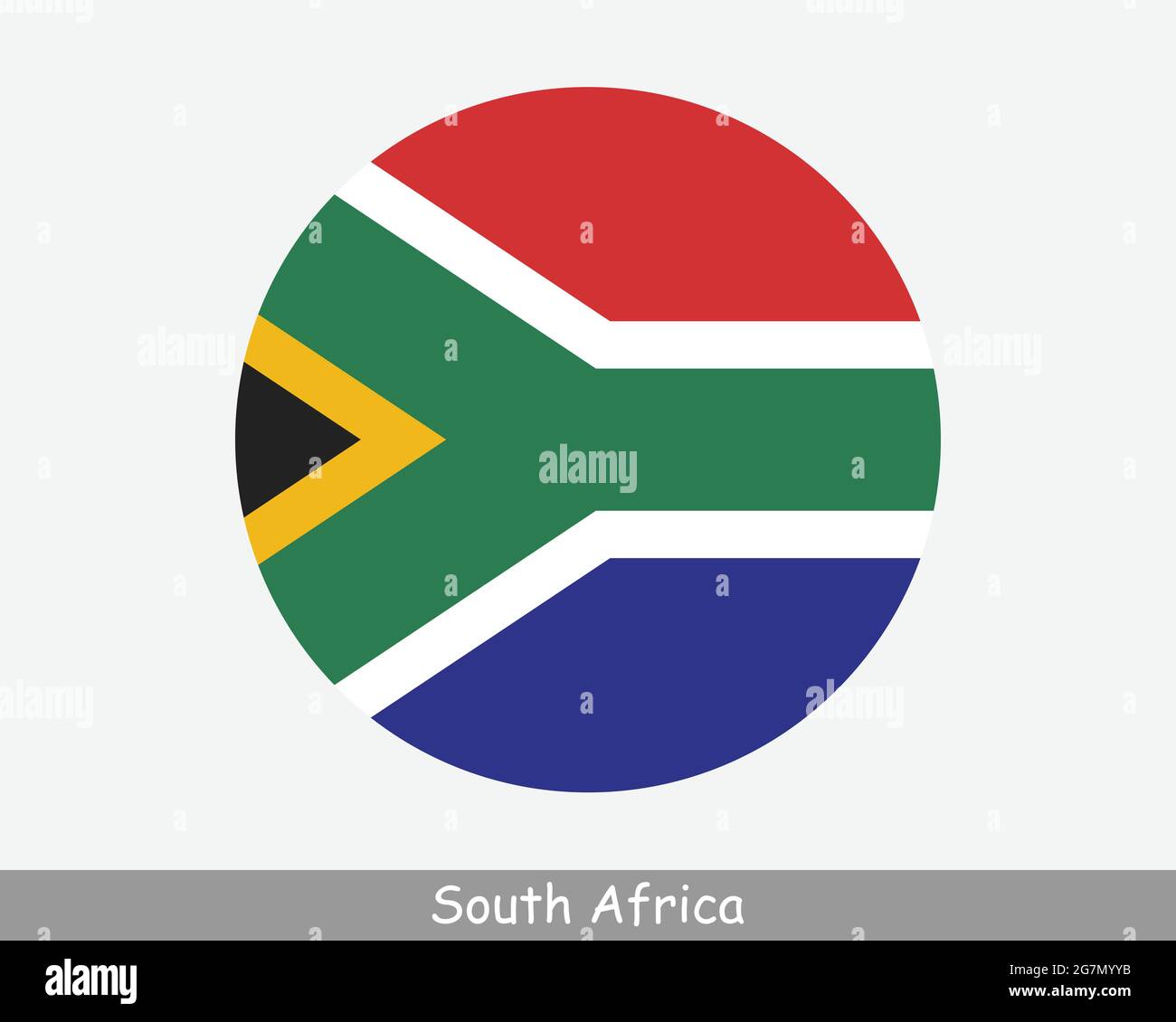 Südafrika Runde Kreis Flagge. Südafrikanisches Banner Mit Kreisförmiger Schaltfläche. EPS-Vektor Stock Vektor