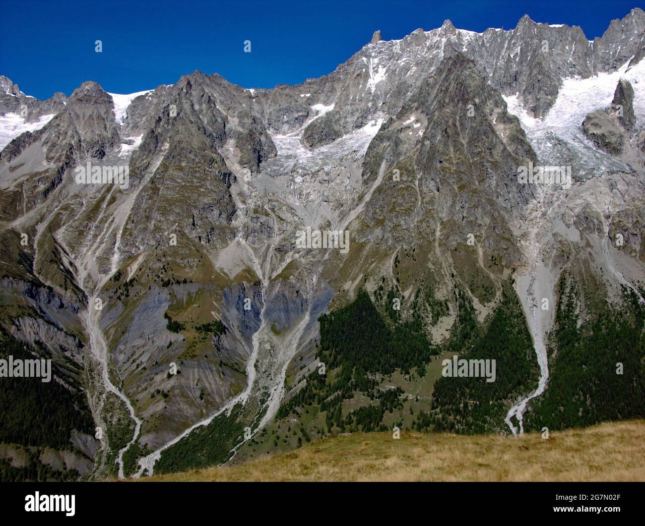 Monte Bianco versante italiano, Italia Stockfoto