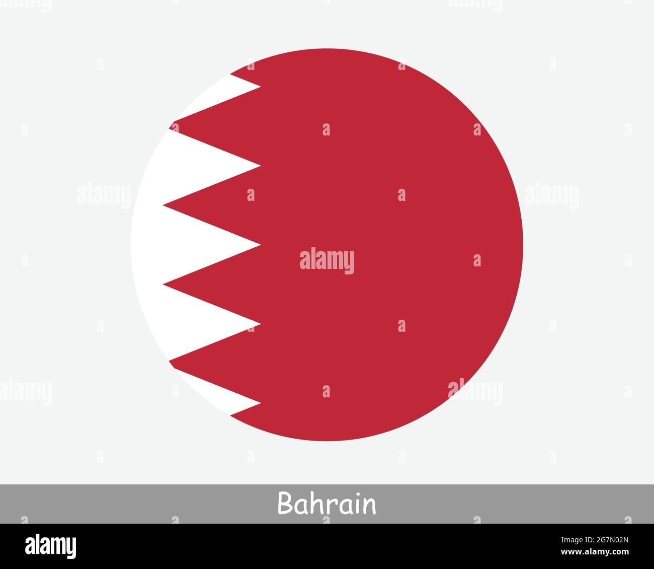 Flagge Des Bahrain Round Circle. Bahraini-Symbol Für Kreisförmige Schaltfläche, Banner. EPS-Vektor Stock Vektor