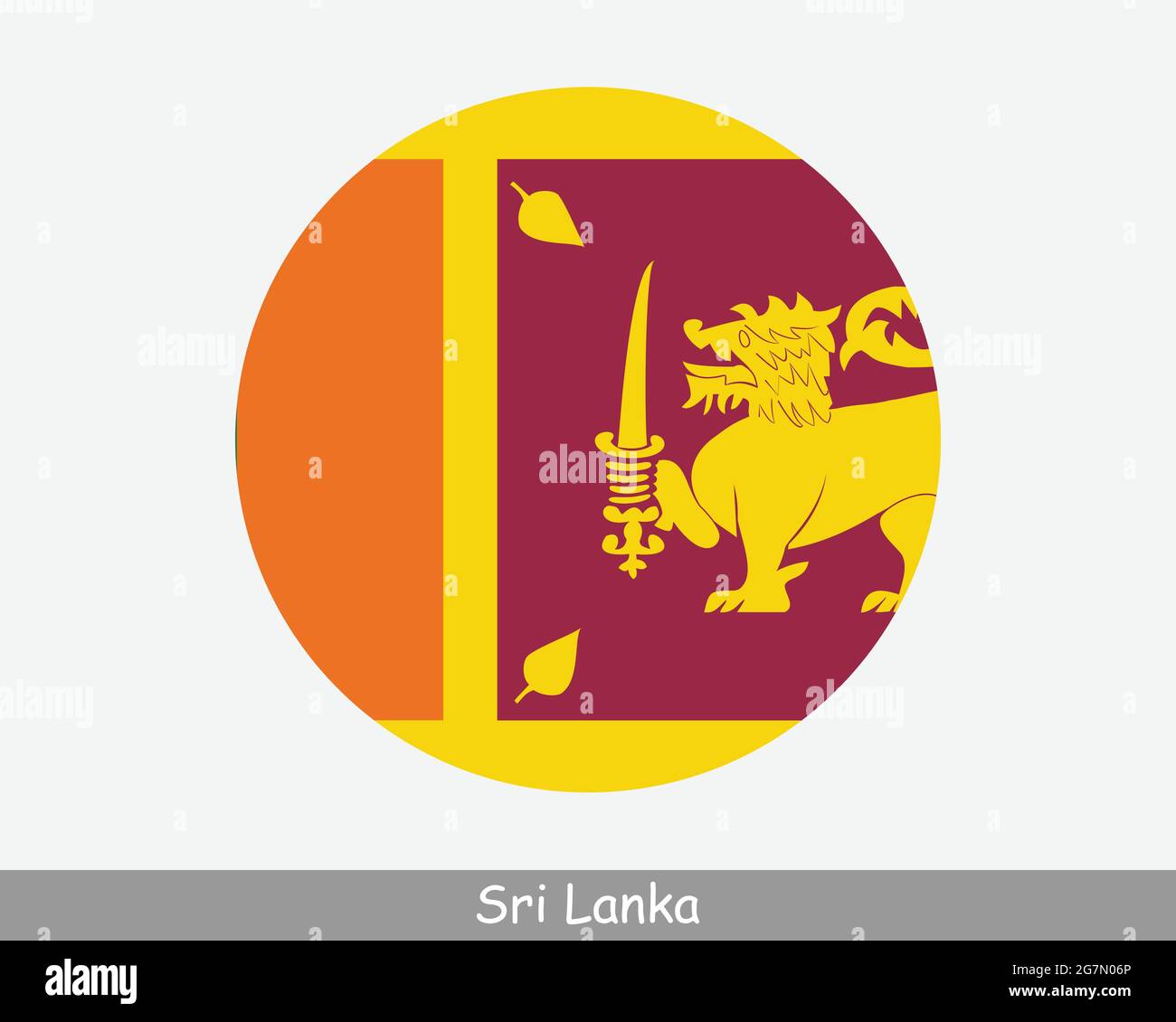 Sri Lanka Round Circle Flagge. Sri-Lankisches Banner Mit Runder Schaltfläche. EPS-Vektor Stock Vektor