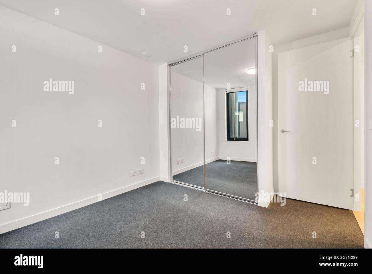 Der Innenraum eines neu errichteten Raumes Stockfoto