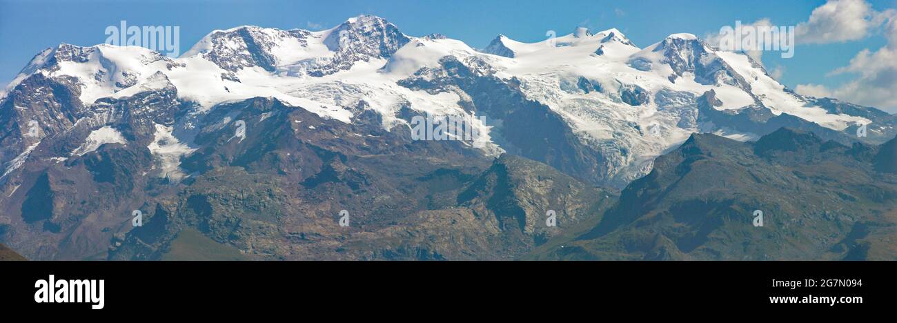 Monte rosa, Aostatal, Italien Stockfoto